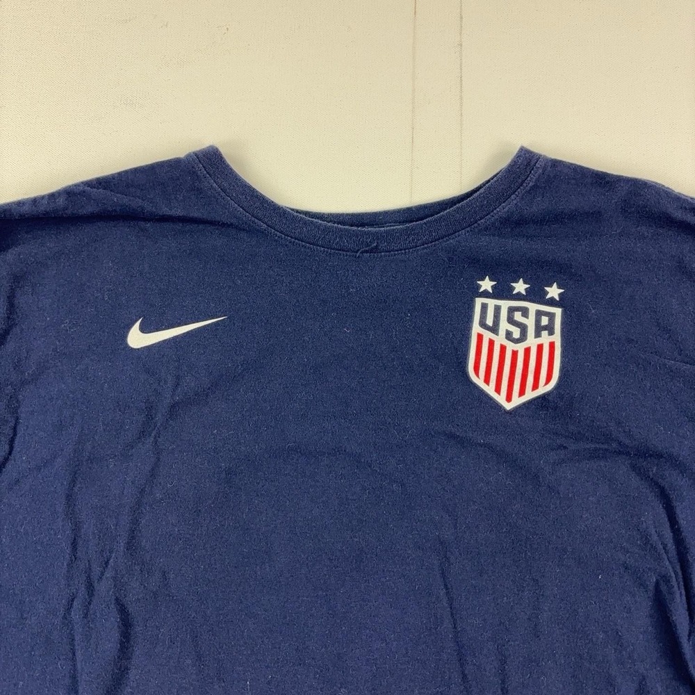 USA Soccer Shirt Long Sleeve Mens 2XL Blue Nike Tee National Team Crest